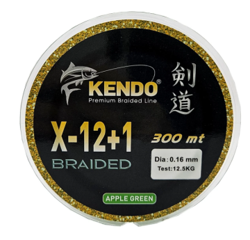 Kendo X-12+1 Braided 300m Apple Green Örgü İp