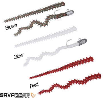 Savage gear Lrf Ragworm Kit 18+2 Adet Jighead (Red-Brown-Glow)