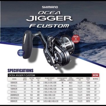 Shimano Ocea Jigger F Custom 1501HG Jigging Makinesi Shimano