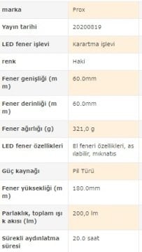 Prox Led Oritatami 2 Vay Lantern Mıknatıslı Portatif Fener