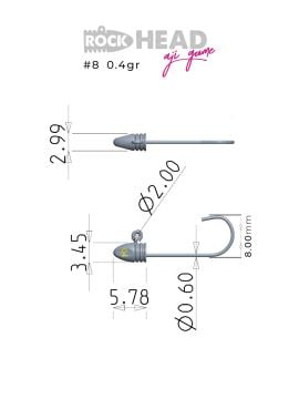 Fujin Rock-Head 8no Aji Game Jighead