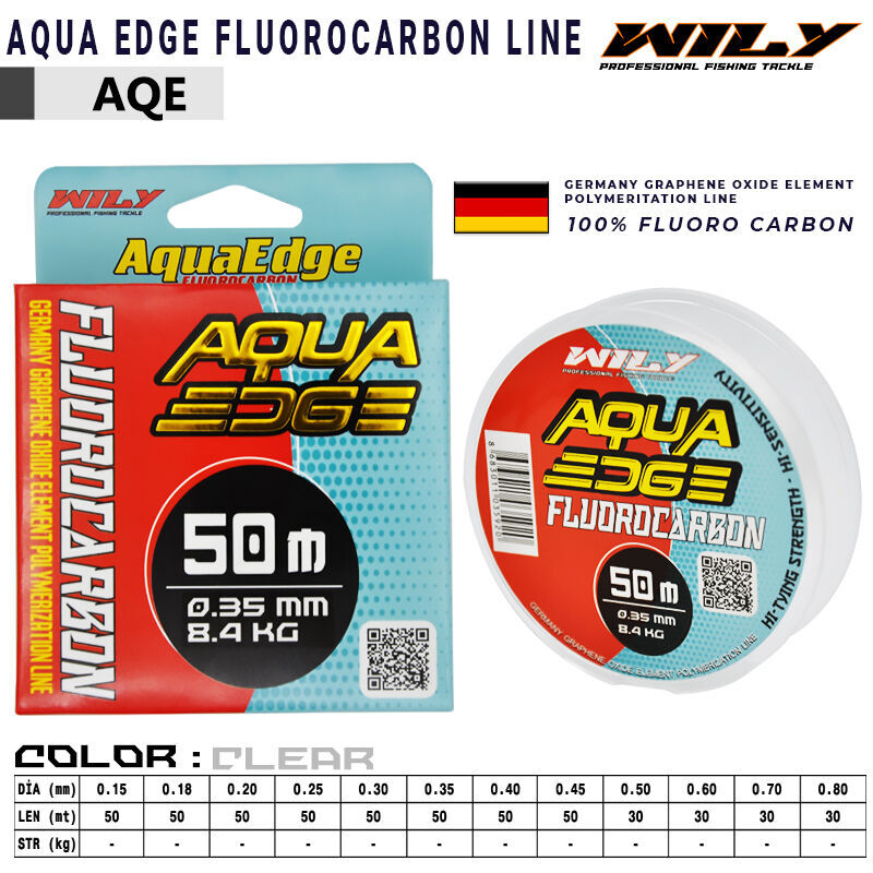 Wily Aqua Edge Fluoro Carbon Line