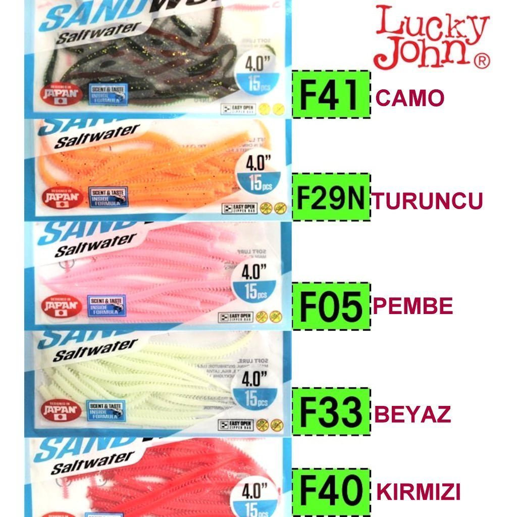 Lucky John Sandworm 10cm 15pc LRF Silikonu F05
