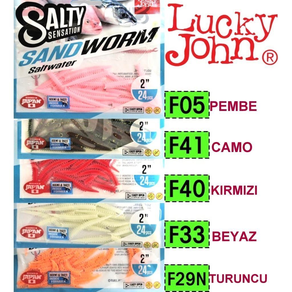 Lucky John Sandworm 5cm 24pc LRF Silikonu F05