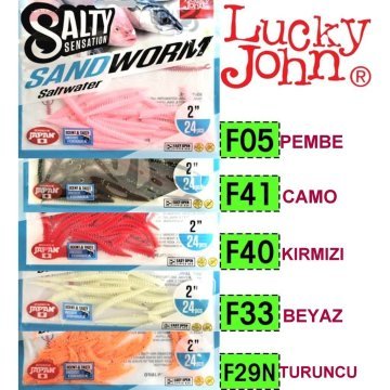 Lucky John Sandworm 5cm 24pc LRF Silikonu F05
