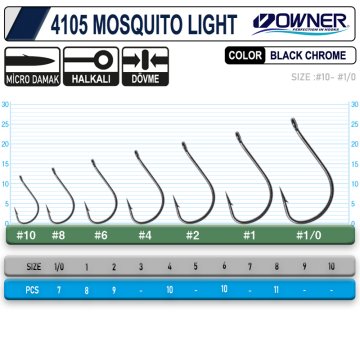 Owner 4105 Musquito Light Black Chrome İğne 1