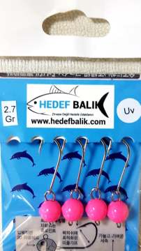 Hedef Balık Jig Kafa Hareketli İğneli Pembe UV