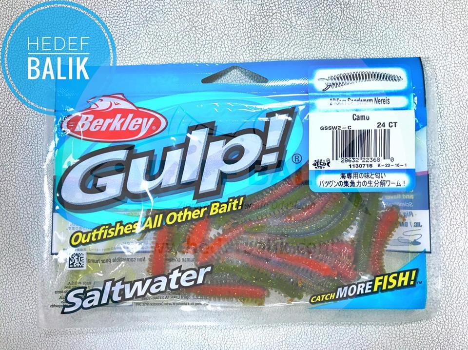 Berkley Gulp Saltwater Sandworm 2inç Lrf Silikonu 24 Adet Camo