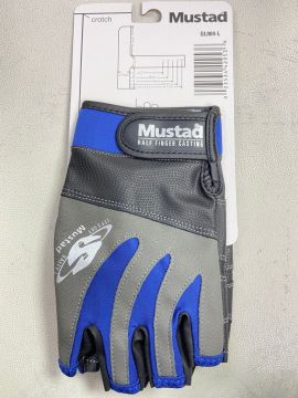 Mustad Half Finger Casting Gloves Balıkçı Eldiveni L