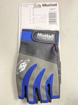 Mustad Half Finger Casting Gloves Balıkçı Eldiveni L