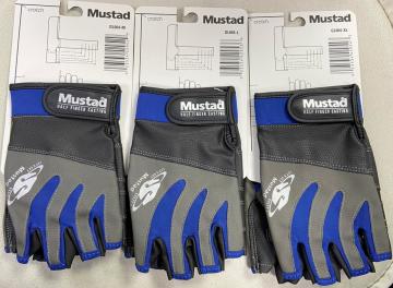 Mustad Half Finger Casting Gloves Balıkçı Eldiveni L