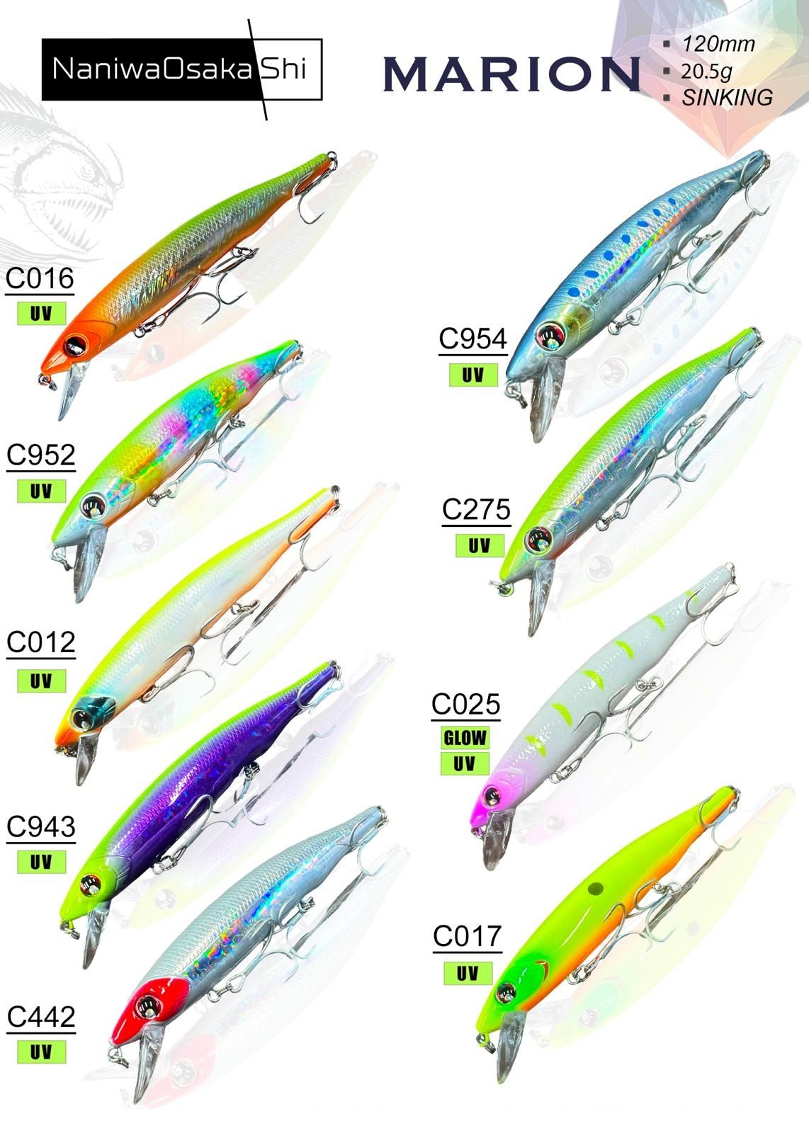 NaniwaOsakashi Marion 120mm 20,5gr Sinking Maket Yem
