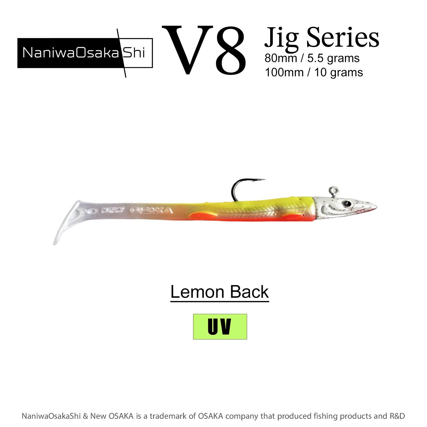 NaniwaOsakaShi V8 Jig Series 8 cm 5.5 gr Silikon Yem Limon Back