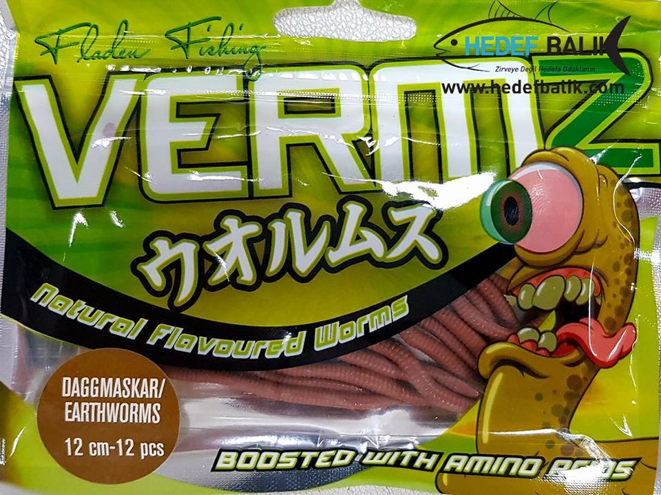 Fladen Daggmaskar Kokulu Silikon Kurt 12 Cm Kahverengi