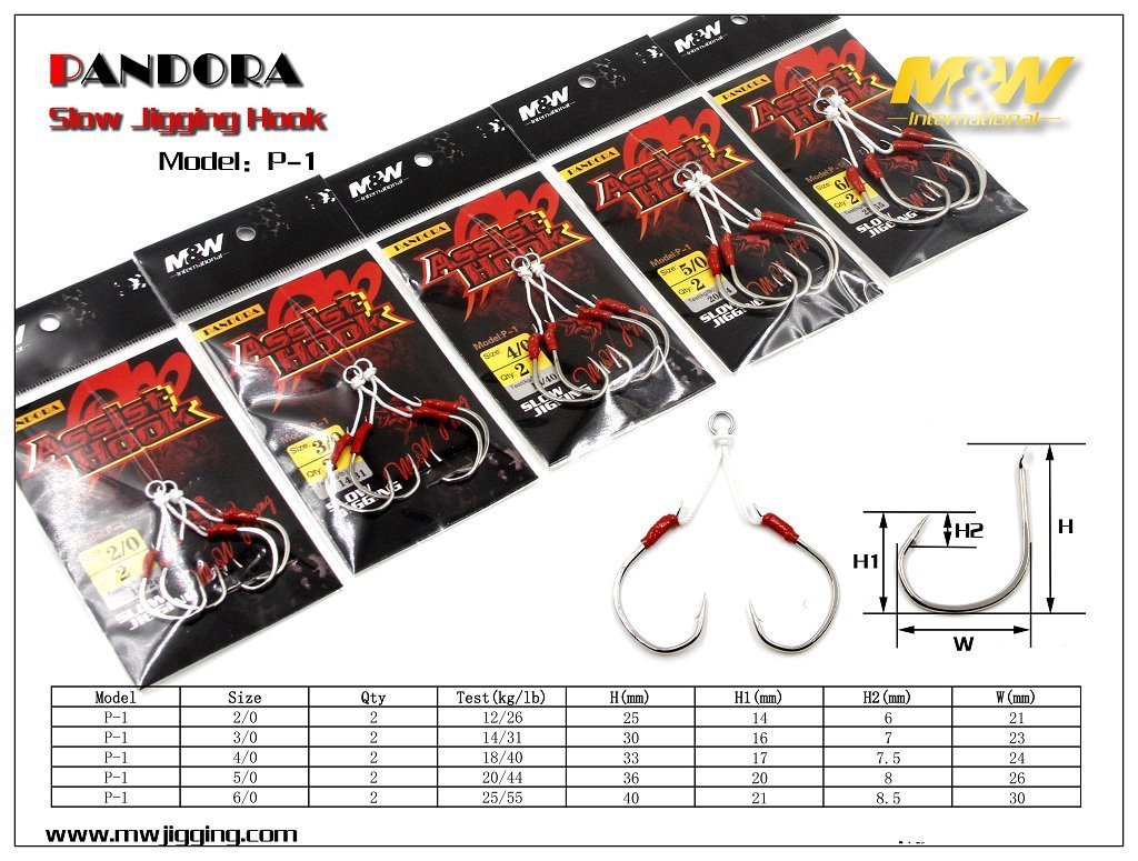 M&W Jigging P-1 Pandora Slow Jig İğneleri 2/0
