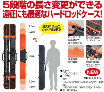 Prox Container Gear 5-Lenght Hard Rod Case Olta Taşıma Çantası Kırmızı Siyah