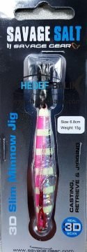 Savagear 3D Slim Minnow Jig 8gr 5.4 cm Pink Zebra Glow