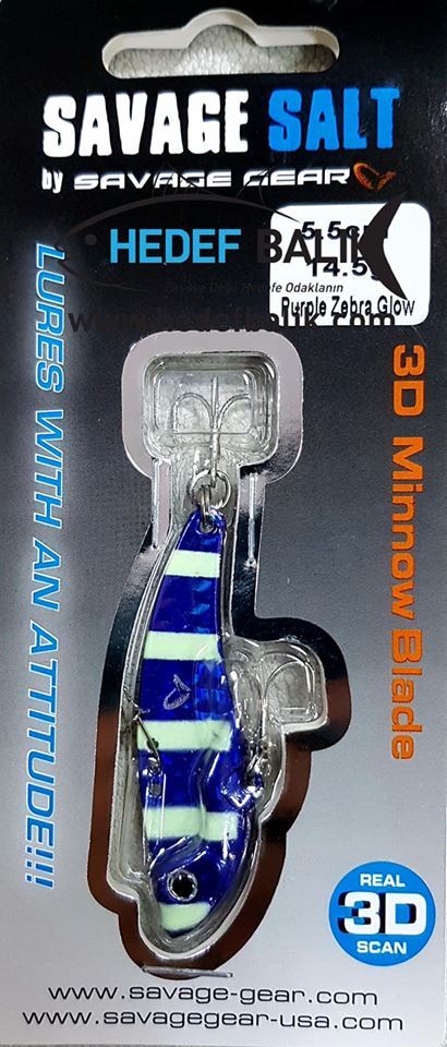 Savagear 3D Minnow Vibrasyon Blade 3.5cm 4gr Purple Zebra