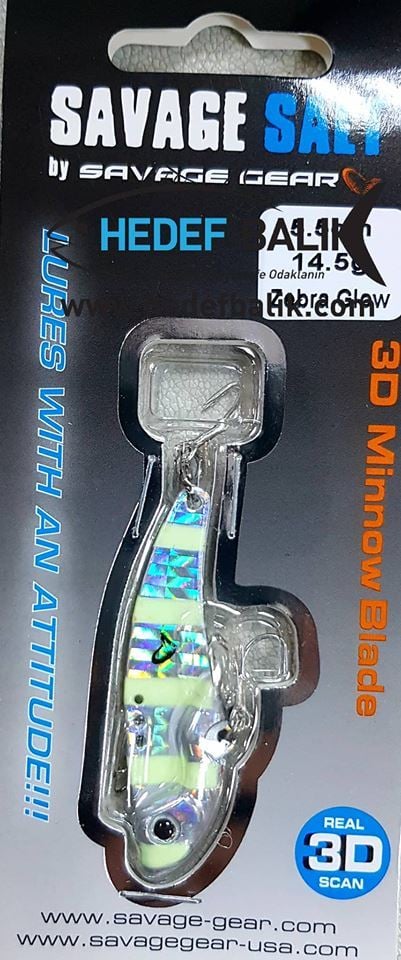 Savagear 3D Minnow Vibrasyon Blade 3.5cm 4gr Zebra Glow