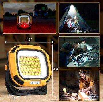 WS-582 Powerbank Özellikli Tripod Bağlantılı Mıknatıslı 3500 Lümen USB Şarjlı Çalışma Feneri